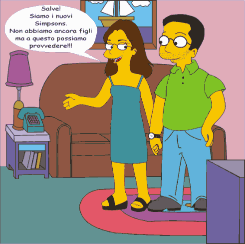 Eugenio e la sua Marge nel loro salotto