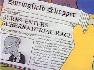 Burns vuole diventare Governatore